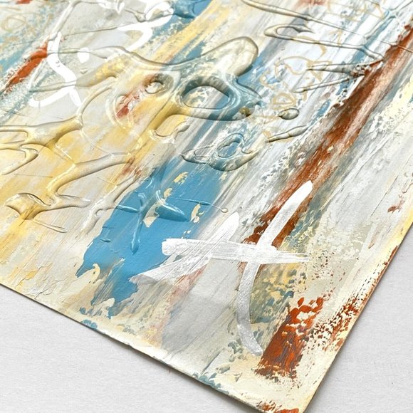 Original Art “Gilded Thoughts” Artwork Mixed Media Painting 9.5”x13.5” - Picture 3 of 10